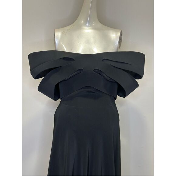 GEORGES HOBEIKA Crêpe Gown With Bow-Like Collar $4625 - Picture 6 of 12